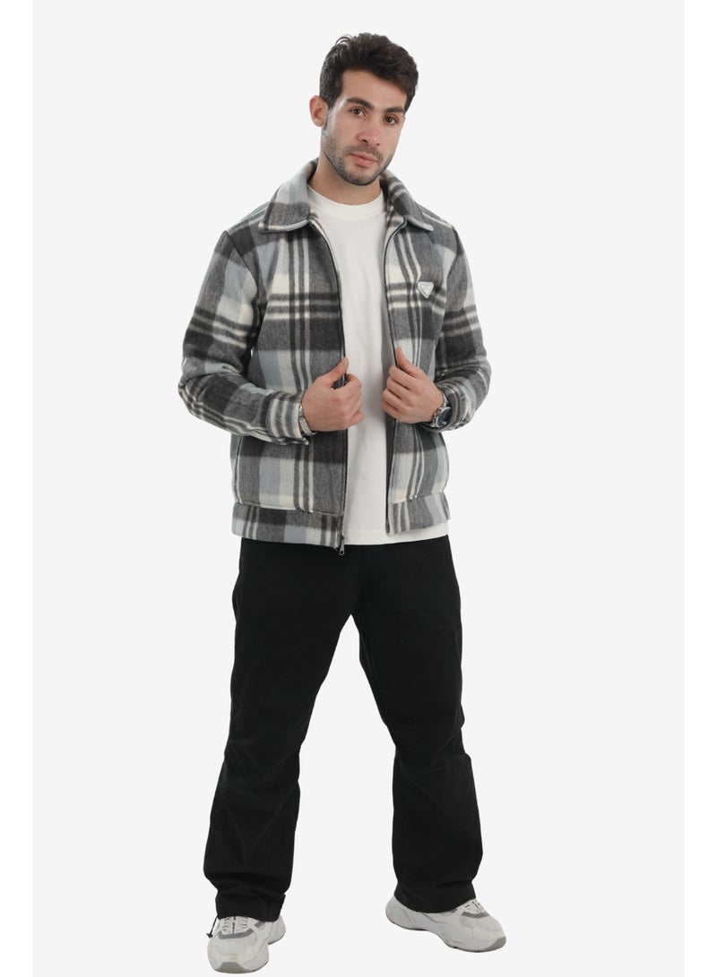WHITE RABBIT Men’s Plaid Wool Blend Zip Jacket - Image 5